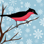 Der Zeilenvogel wünscht frohe Weihnachten.